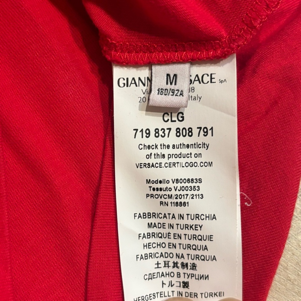 SOLD - Versace Medusa Logo Red Silver Black Tshirt - Picture 5 of 7